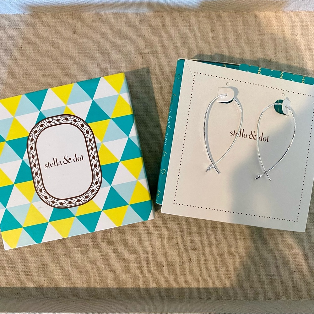 Stella & Dot Small Wired Hoops Silver